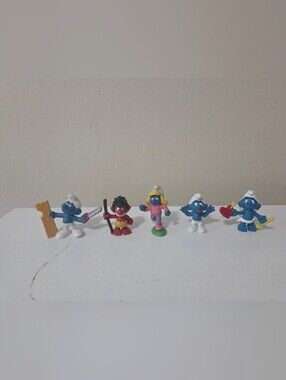 Vintage Smurf Figures Set Of 5